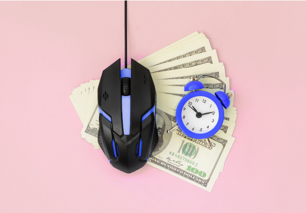 an image of a computer mouse sitting on top of money - this represents Pay Per Click - one of the 6 ways we make your business look good